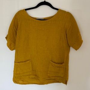 Golden linen blouse